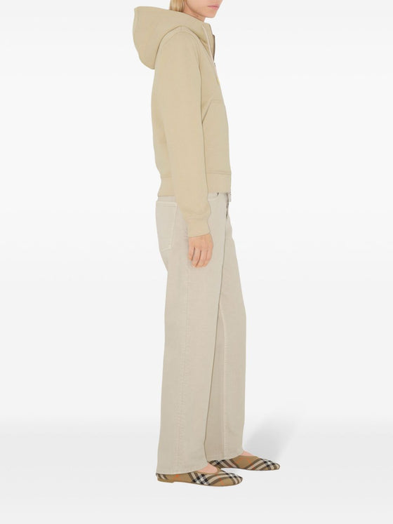 Burberry Cotton zip-up hoodie with check label