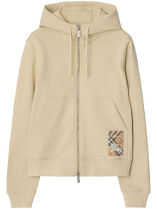  Burberry Cotton zip-up hoodie with check label