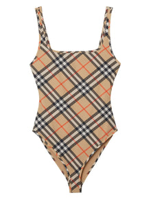  Burberry check-pattern swimsuit