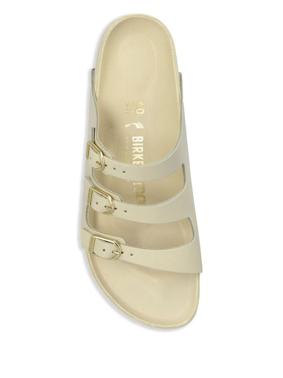 Birkenstock Florida Fresh Natural Leather Patent - High-Shine Ecru