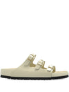 Birkenstock Florida Fresh Natural Leather Patent - High-Shine Ecru