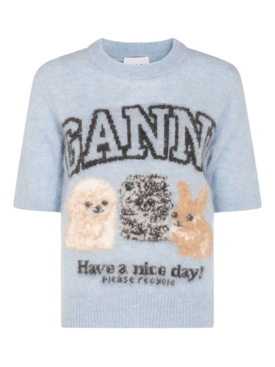 GANNI Sweaters Clear Blue