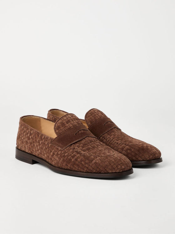 Brunello Cucinelli Penny Loafer in woven suede