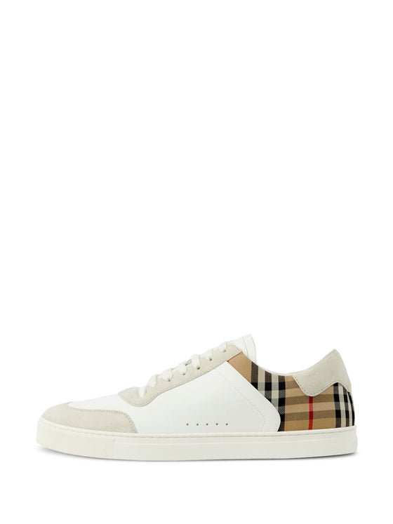 Burberry Leather, suede and check sneakers