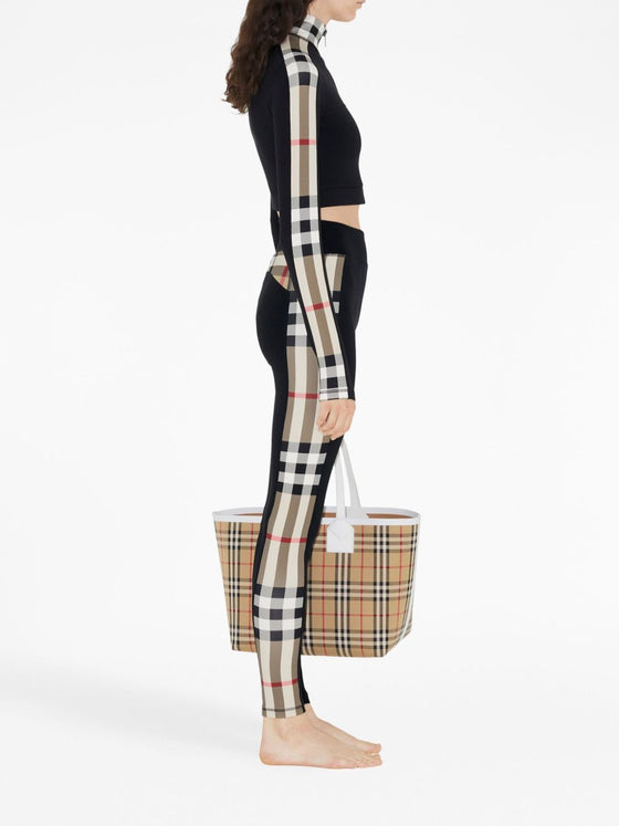 Burberry Stretch jersey leggings with Check finishes