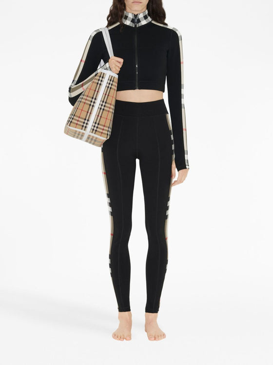 Burberry Stretch jersey leggings with Check finishes