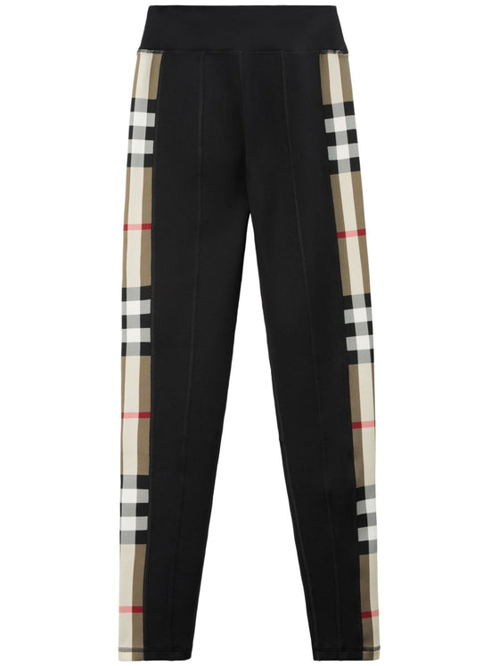 Burberry Stretch jersey leggings with Check finishes