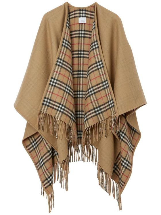 Burberry Reversible Check Wool Cape