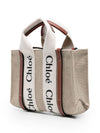 Chloé Woody small linen tote bag