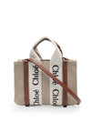 Chloé Woody small linen tote bag