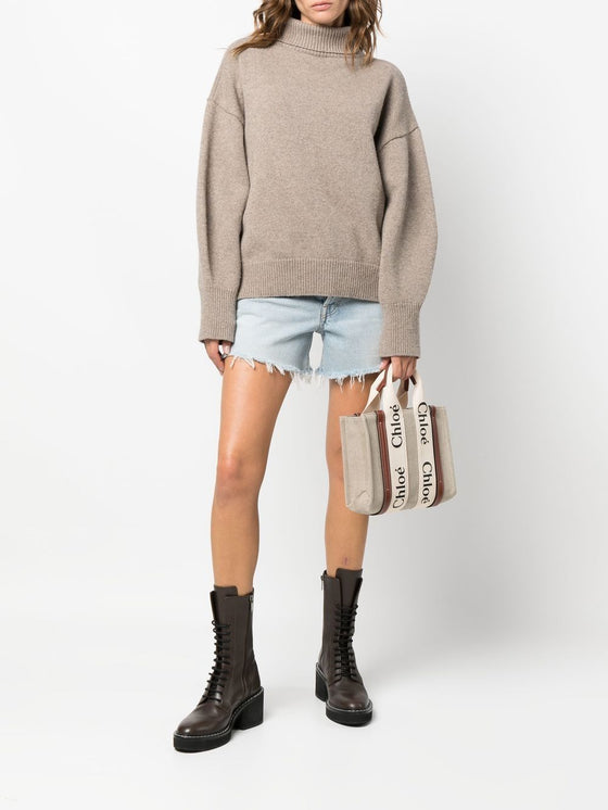 Chloé Woody small canvas tote bag