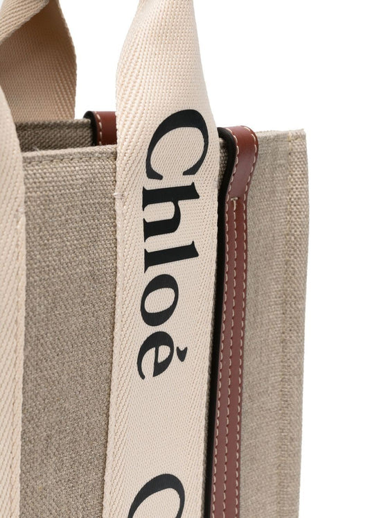 Chloé Woody small canvas tote bag