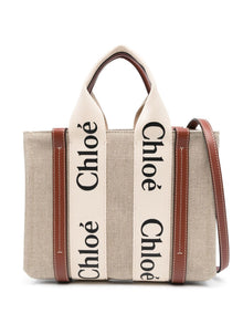  Chloé Woody small canvas tote bag
