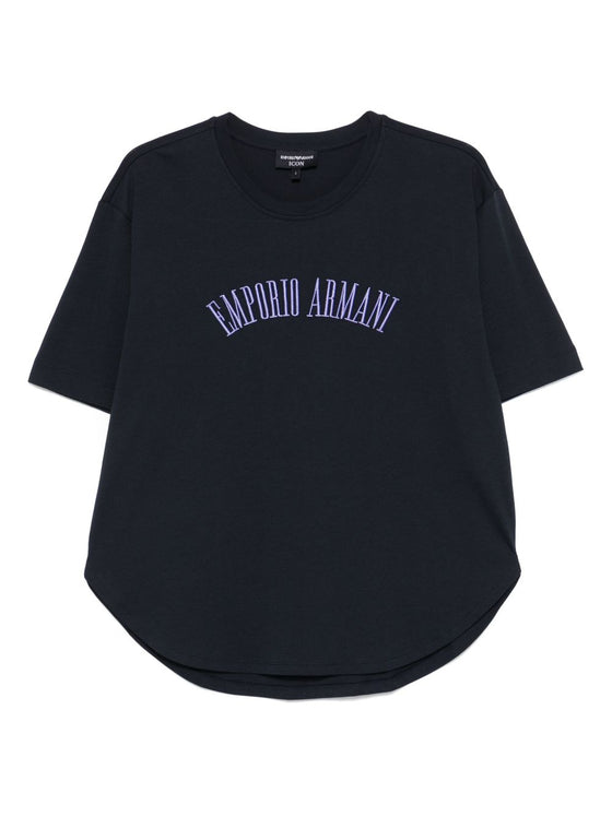 Emporio Armani logo embroidered T-shirt