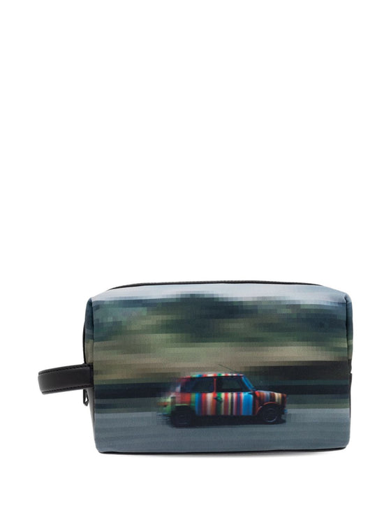 Paul Smith Recycled Polyester 'Pixelated Mini' Washbag