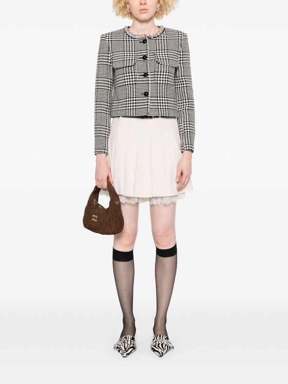 Self-Portrait Houndstooth crop jacket