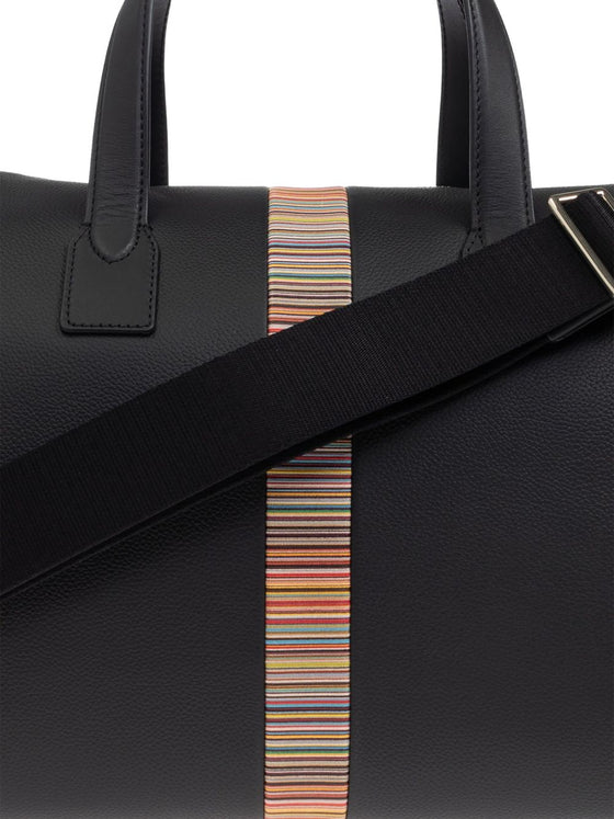 Paul Smith Leather 'Signature Stripe' Trim Holdall