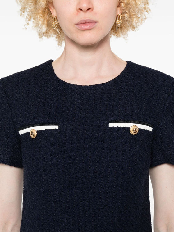 Self-Portrait Short tweed dress with belt