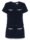 Self-Portrait Short tweed dress with belt