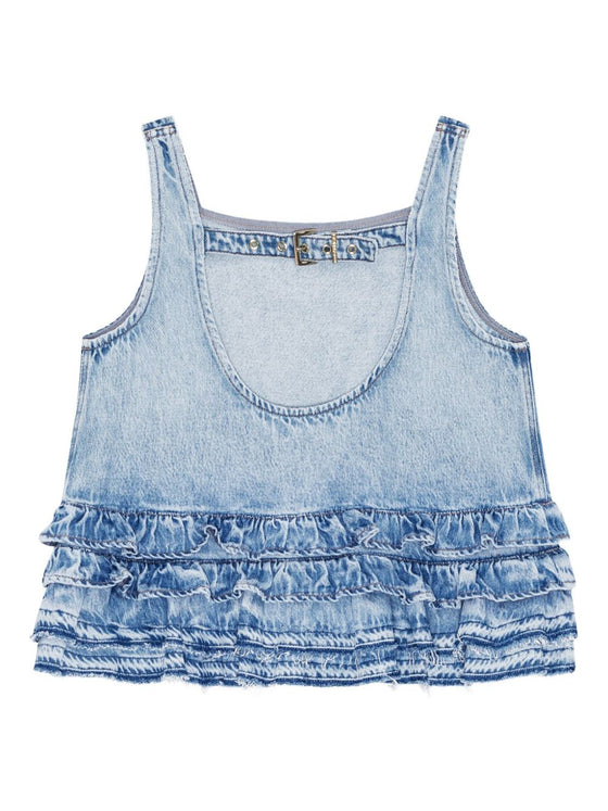 GANNI Top Clear Blue
