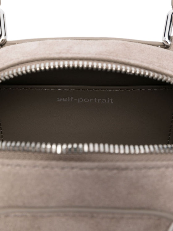 Self-Portrait Suede mini shoulder bag