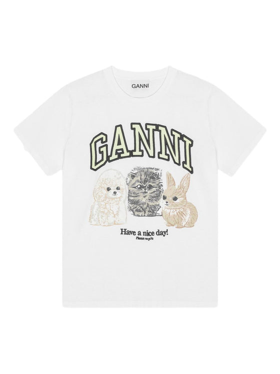 GANNI T-shirts and Polos White