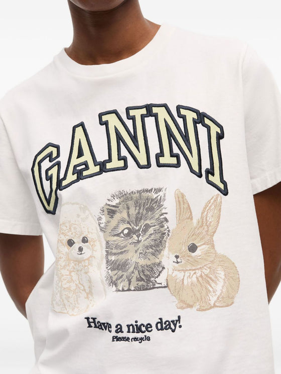 GANNI T-shirts and Polos White
