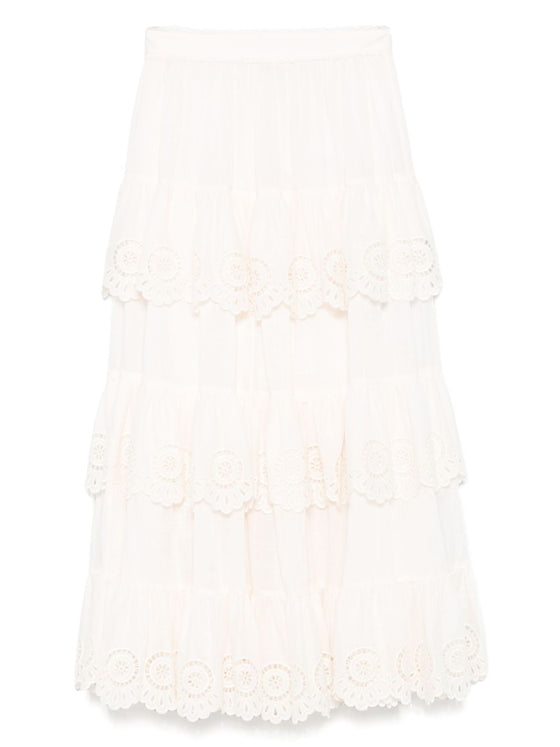 Zimmermann Lucky embroidered skirt