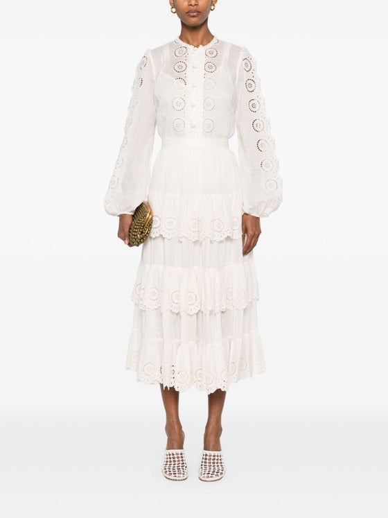 Zimmermann Lucky embroidered skirt