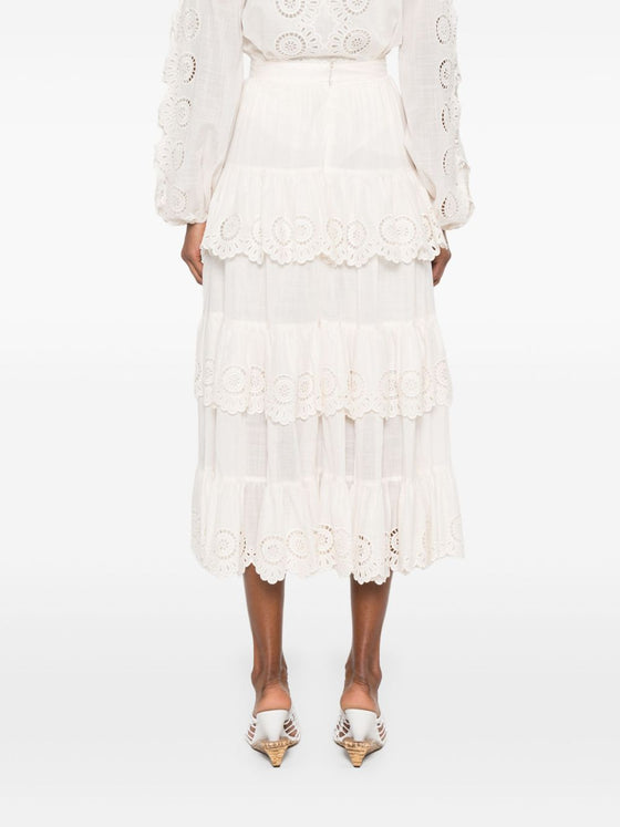 Zimmermann Lucky embroidered skirt