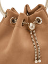 Jimmy Choo Toffee Suede Bag With Pearl Closure