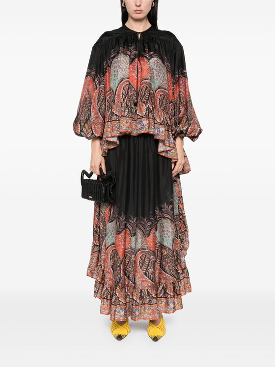 Zimmermann Rhiannon Ruffle Blouse with Puff Sleeves