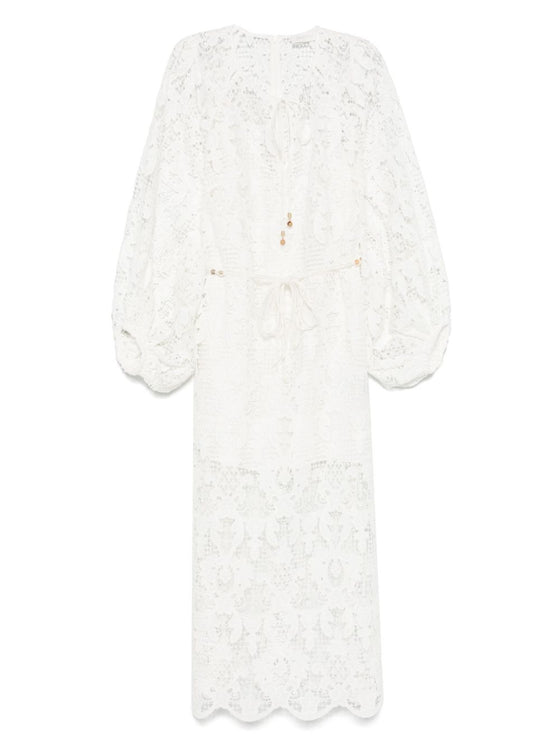 Zimmermann Coco lace midi dress - ivory