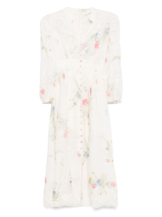 Zimmermann Lucky low-cut lace midi dress
