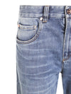 Brunello Cucinelli Jeans With Logo Patch On The Rear And Faded Effect