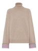 Brunello Cucinelli Cashmere Turtleneck Sweater with Shiny Shirt Details