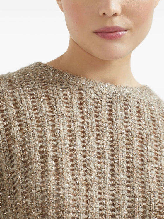 Brunello Cucinelli Dazzling Rib sweater in Soft wool, cashmere and mohair