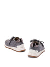 Brunello Cucinelli Virgin wool flannel and lamé calfskin runners