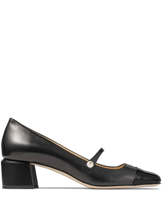 Jimmy Choo Elisa 45 Nappa and Patent Leather Pumps