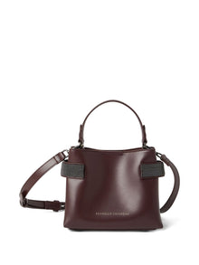  Brunello Cucinelli Essence small top-handle bag in calfskin with precious bands