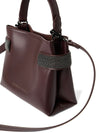 Brunello Cucinelli Essence small top-handle bag in calfskin with precious bands