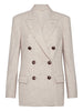 Brunello Cucinelli Virgin wool and cashmere twill flannel blazer with monili