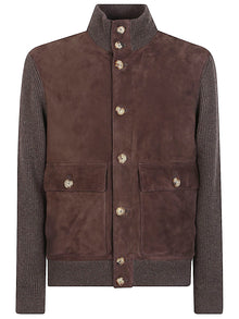 Brunello Cucinelli Suede and cashmere blouson jacket