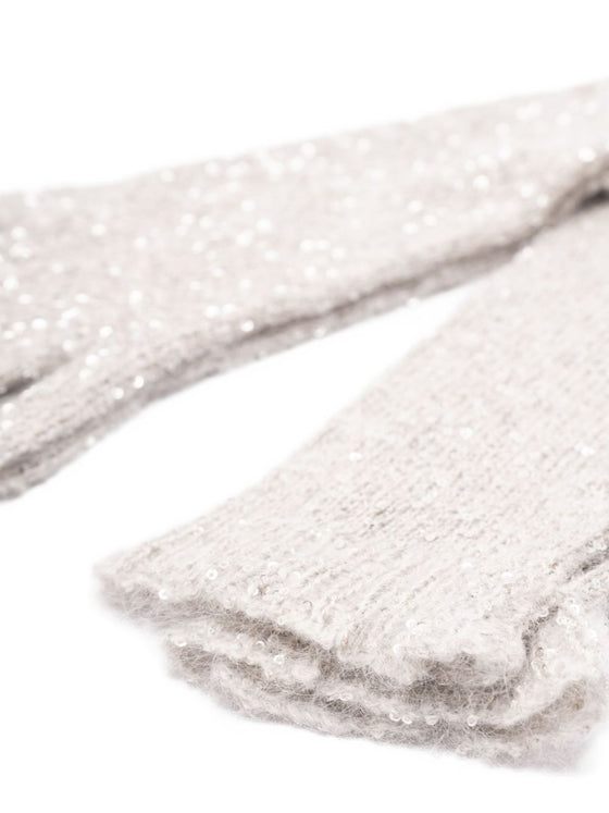 Brunello Cucinelli sequin-embellished long gloves