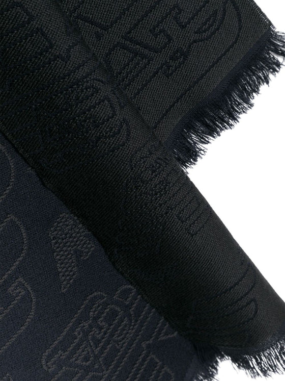 Emporio Armani Allover logo wool scarf