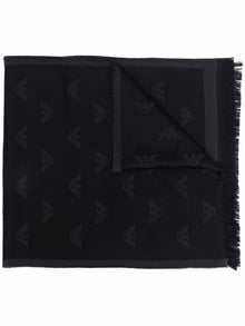  Emporio Armani Allover logo wool scarf