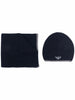 Emporio Armani ribbed knit embroidered logo scarf & beanie set