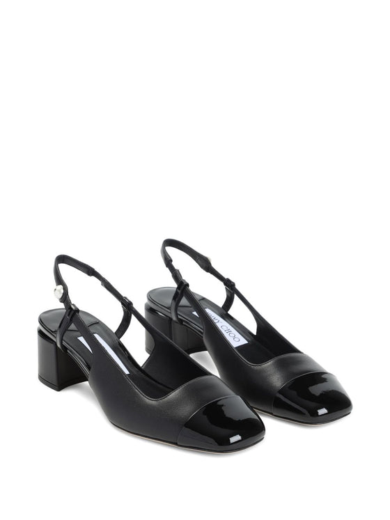 Jimmy Choo Elisa Sling Back 45 Patent and Nappa Leather Pumps