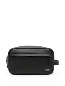  Emporio Armani logo-plaque wash bag
