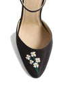 Valentino Garavani Hi Dolly Pumps In Fabric With Floral Embroidery 105mm
